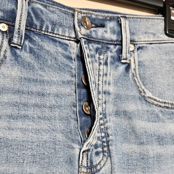 Serra by Joie Rucker Denim Shorts Women's Size 27 Button Fly Blue Distressed - Picture 5 of 8